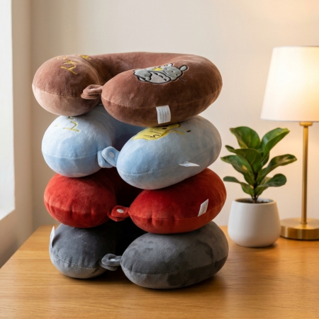 Premium Soft Velvet Travel Neck Pillow